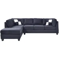 Malone 2-pc. Reversible Sectional Sofa in Black by Glory Furniture
