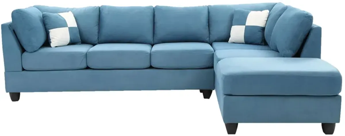 Malone 2-pc. Reversible Sectional Sofa in Aqua by Glory Furniture