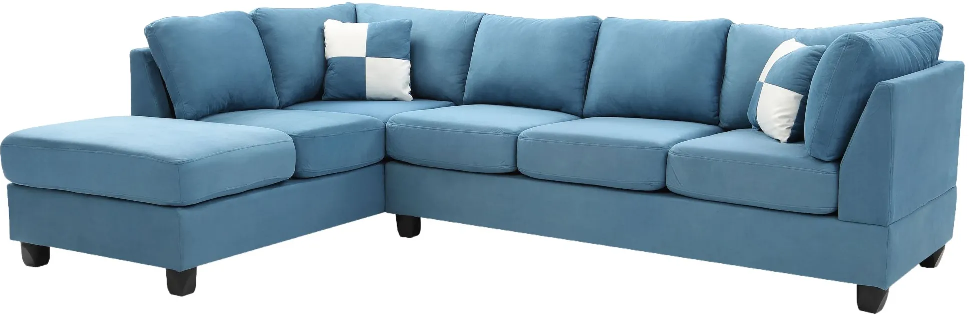 Malone 2-pc. Reversible Sectional Sofa in Aqua by Glory Furniture