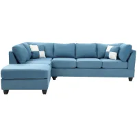 Malone 2-pc. Reversible Sectional Sofa in Aqua by Glory Furniture