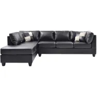 Malone 2-pc. Reversible Sectional Sofa in Black by Glory Furniture