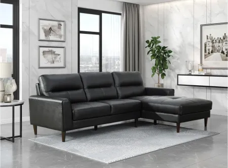 Landrum Sectional -2pc. in Black by Homelegance