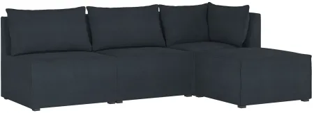 Stacy III 4-pc. Right Hand Facing Sectional Sofa in Linen Navy by Skyline