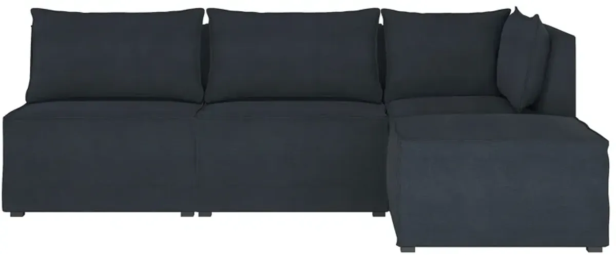 Stacy III 4-pc. Right Hand Facing Sectional Sofa in Linen Navy by Skyline