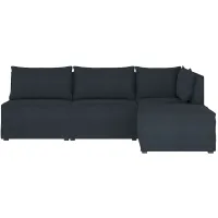 Stacy III 4-pc. Right Hand Facing Sectional Sofa in Linen Navy by Skyline