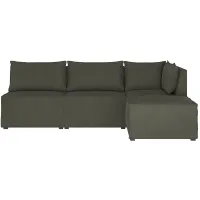 Stacy III 4-pc. Right Hand Facing Sectional Sofa in Velvet Pewter by Skyline