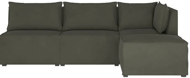 Stacy III 4-pc. Right Hand Facing Sectional Sofa in Velvet Pewter by Skyline