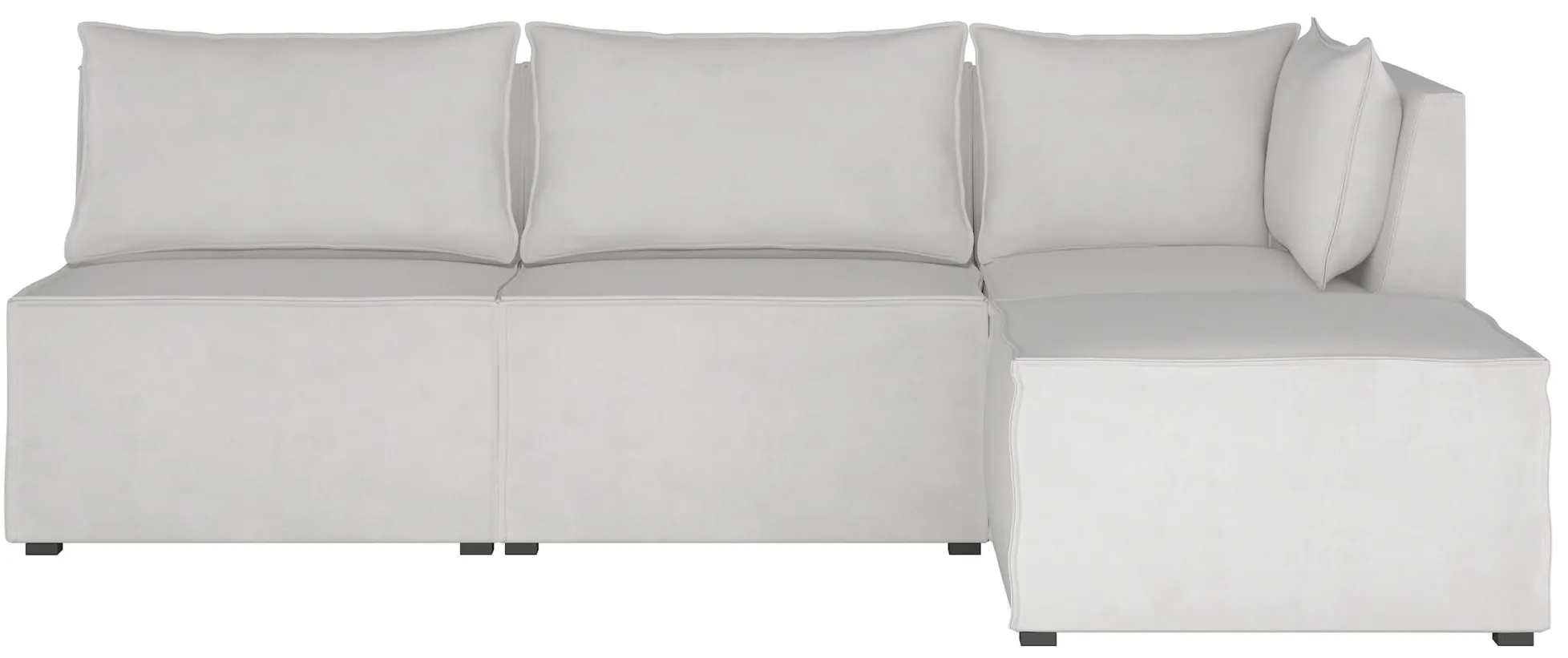 Stacy III 4-pc. Right Hand Facing Sectional Sofa in Velvet White by Skyline