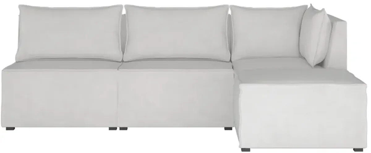 Stacy III 4-pc. Right Hand Facing Sectional Sofa in Velvet White by Skyline