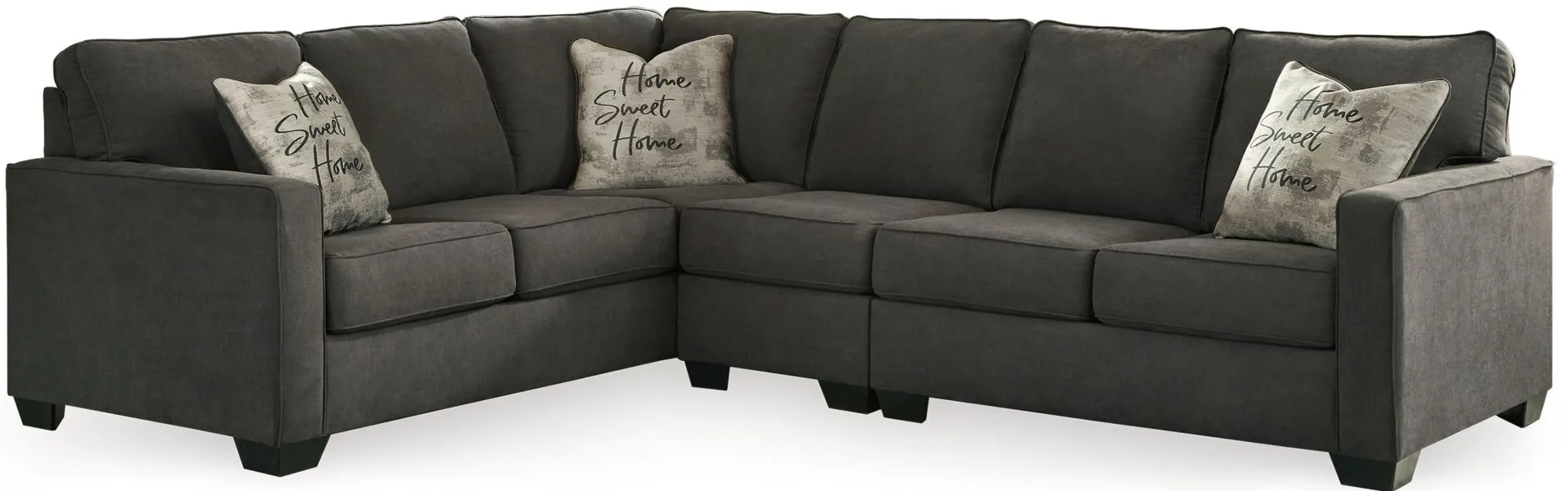 Lucina 3-piece Sectional In Charcoal By Ashley Furniture