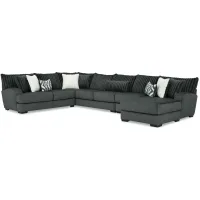 Mondo 4-pc. Sectional w/ Chaise in Gunmetal by Albany Furniture