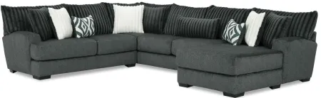 Mondo 3-pc. Sectional in Gunmetal by Albany Furniture