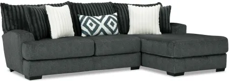 Mondo 2-pc. Sofa Chaise in Gunmetal by Albany Furniture