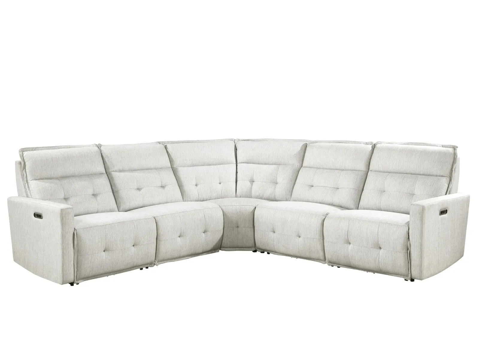 Fitch 5-pc Power Reclining Sectional in White by Homelegance