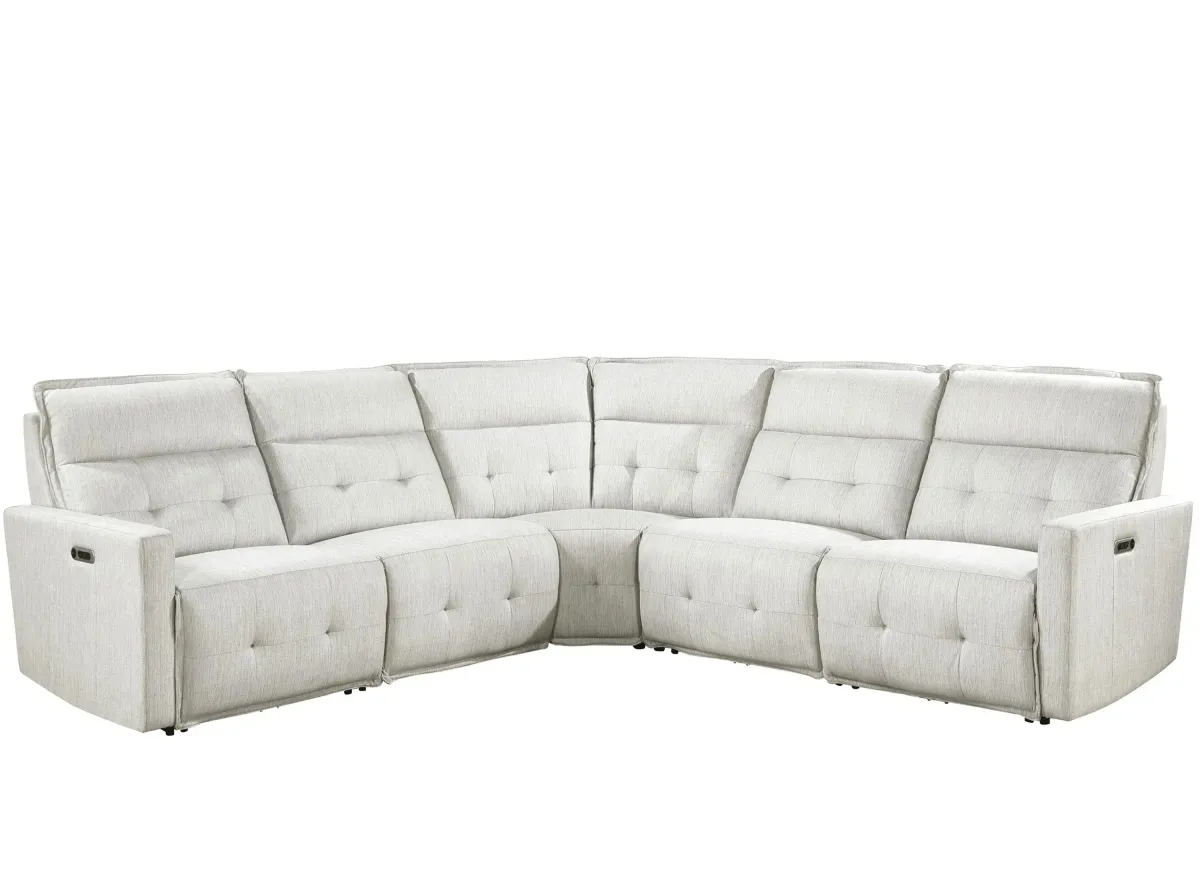 Fitch 5-pc Power Reclining Sectional in White by Homelegance