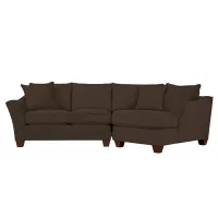 Foresthill 2-pc. Right Hand Cuddler Sectional Sofa in Suede So Soft Chocolate by H.M. Richards