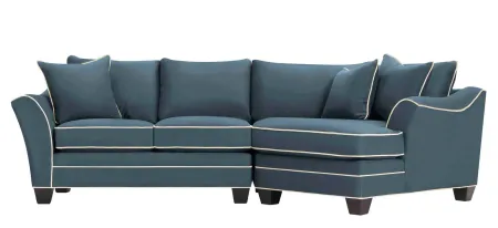 Foresthill 2-pc. Right Hand Cuddler Sectional Sofa in Suede So Soft Indigo/Mineral by H.M. Richards
