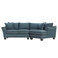 Foresthill 2-pc. Right Hand Cuddler Sectional Sofa in Suede So Soft Indigo/Mineral by H.M. Richards