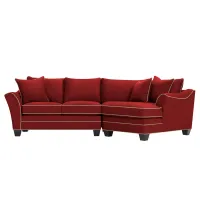 Foresthill 2-pc. Right Hand Cuddler Sectional Sofa in Suede So Soft Cardinal/Mineral by H.M. Richards