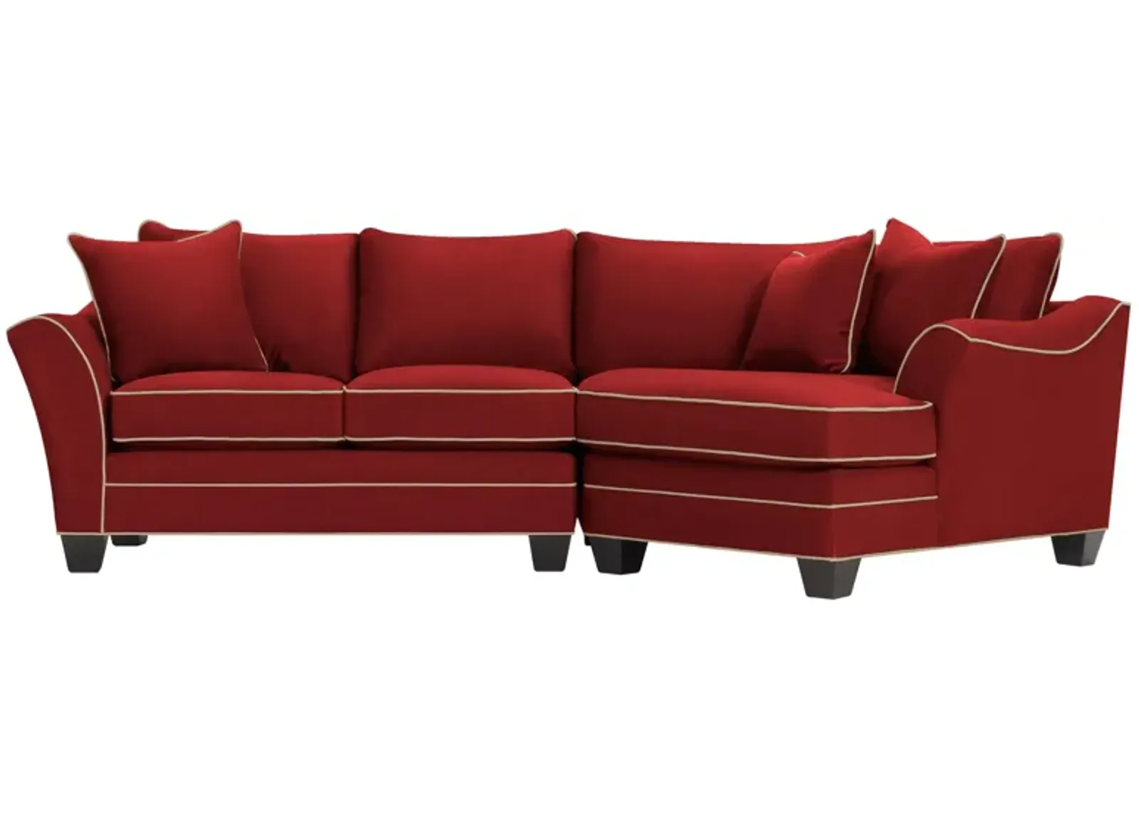 Foresthill 2-pc. Right Hand Cuddler Sectional Sofa in Suede So Soft Cardinal/Mineral by H.M. Richards