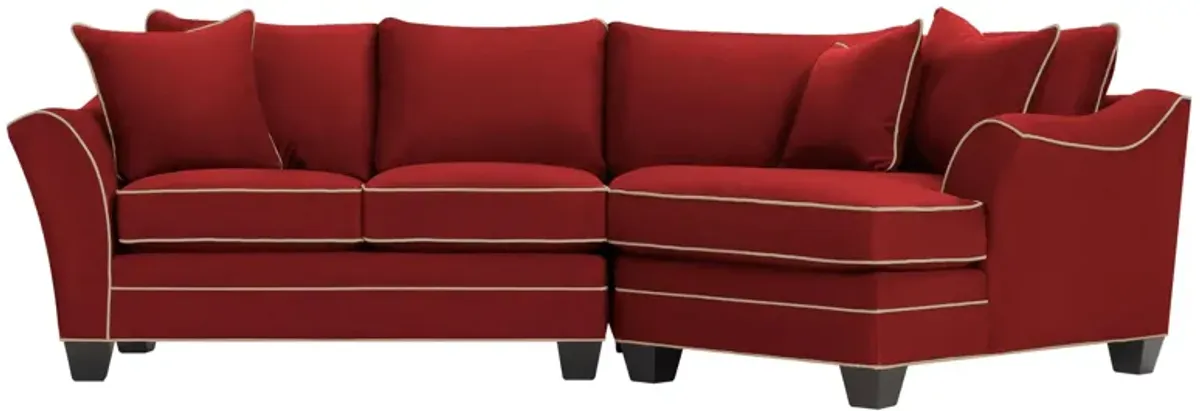 Foresthill 2-pc. Right Hand Cuddler Sectional Sofa in Suede So Soft Cardinal/Mineral by H.M. Richards