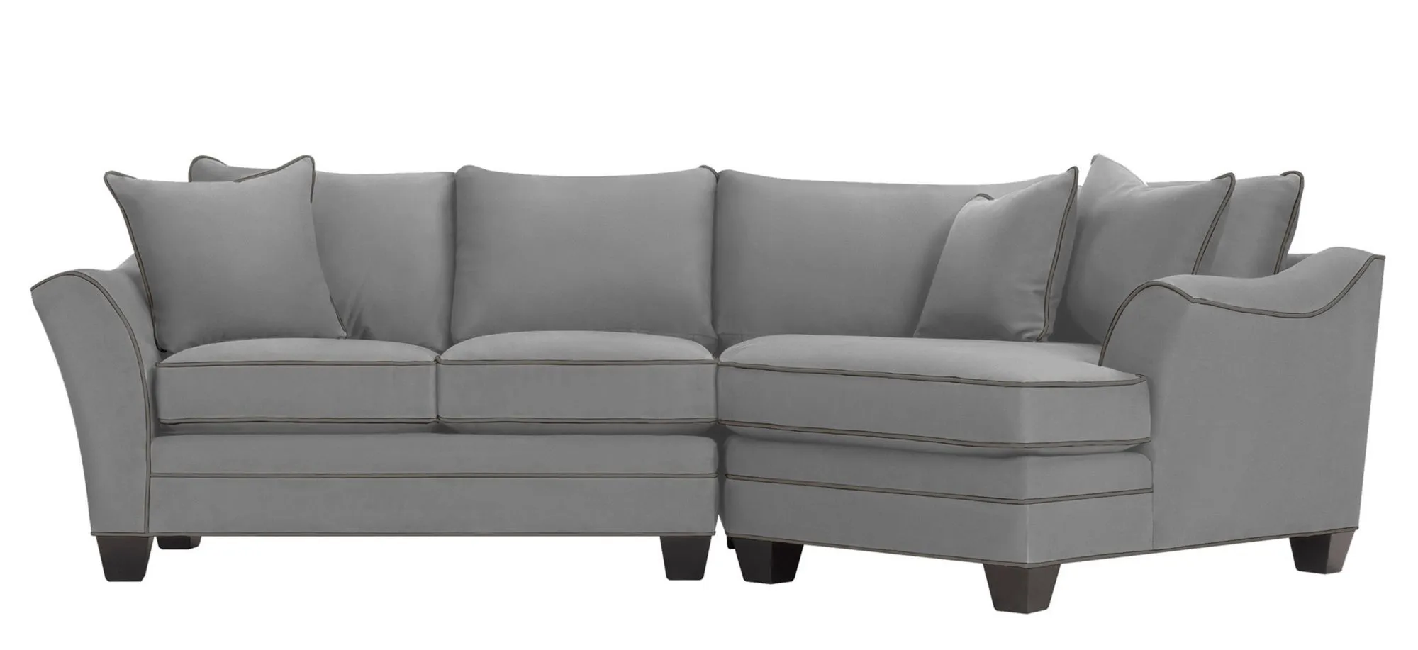 Foresthill 2-pc. Right Hand Cuddler Sectional Sofa in Suede So Soft Platinum/Slate by H.M. Richards