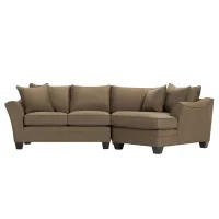 Foresthill 2-pc. Right Hand Cuddler Sectional Sofa in Suede So Soft Mineral/Slate by H.M. Richards