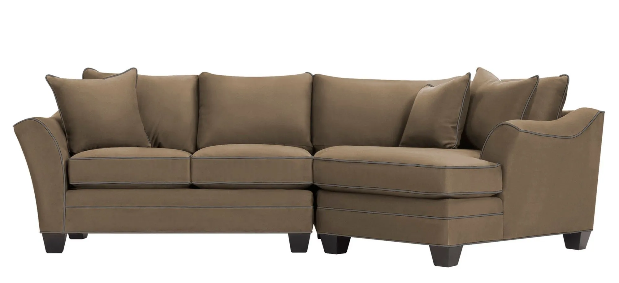 Foresthill 2-pc. Right Hand Cuddler Sectional Sofa in Suede So Soft Mineral/Slate by H.M. Richards
