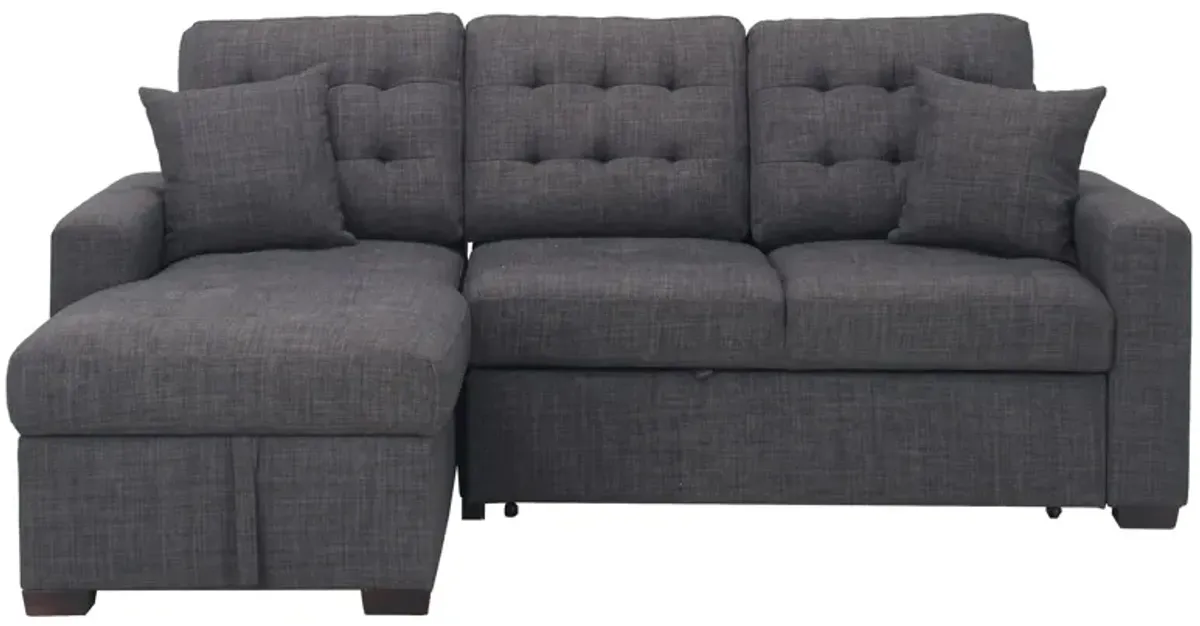 Brynn 2-pc. Sleeper Sofa Chaise W/Storage in Dark Gray by Bellanest