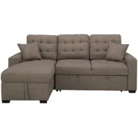 Brynn 2-pc. Sleeper Sofa Chaise w/Storage in Light Gray by Bellanest