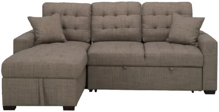 Brynn 2-pc Sleeper Sofa Chaise W/Storage in Light Gray by Bellanest