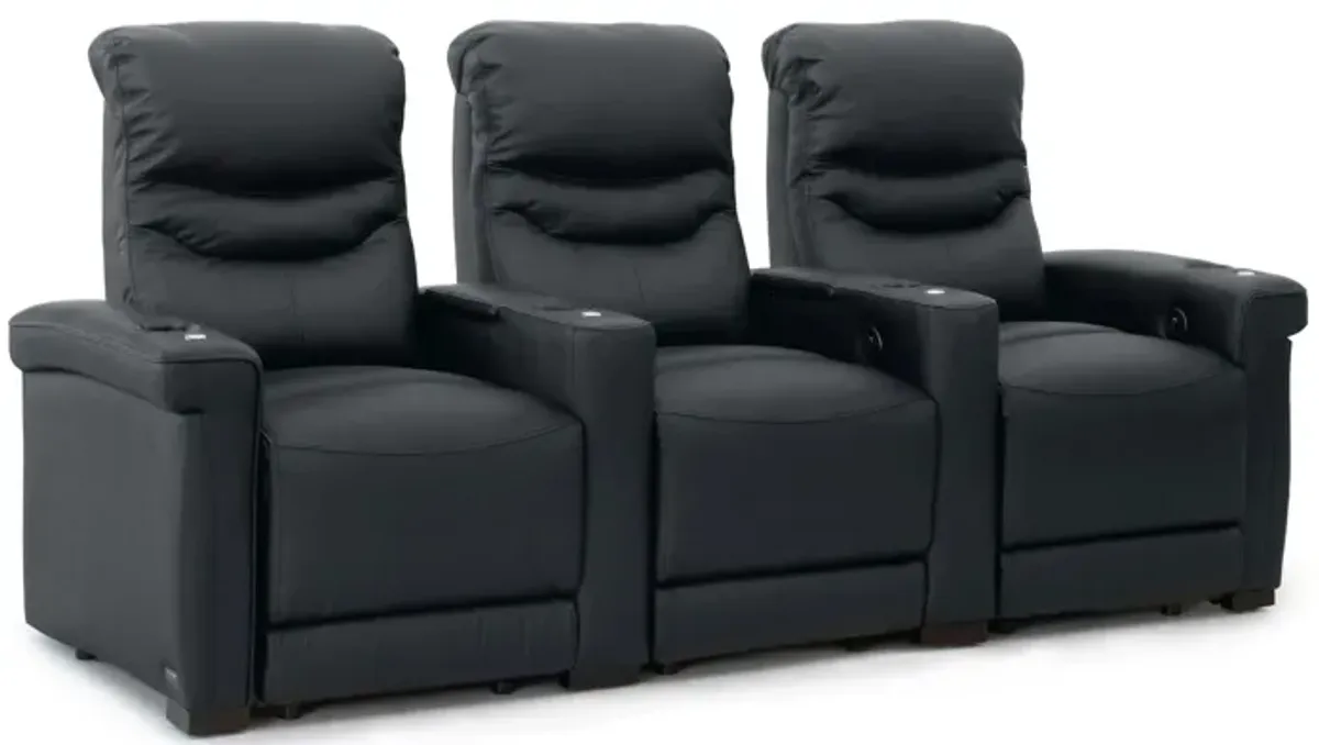 Paragon 3-pc. Power-Reclining Sectional Sofa in Black by Bellanest