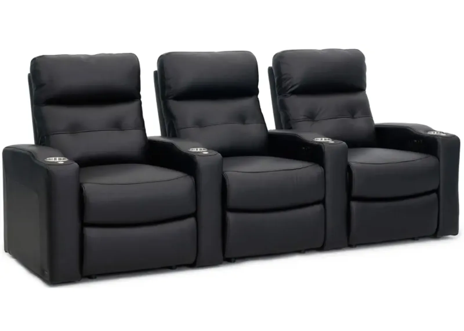 Century Leather 3-pc. Power-Reclining Sectional Sofa in Black by Bellanest