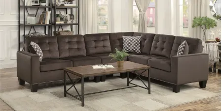 Delta 4-pc Sectional in Chocolate by Homelegance