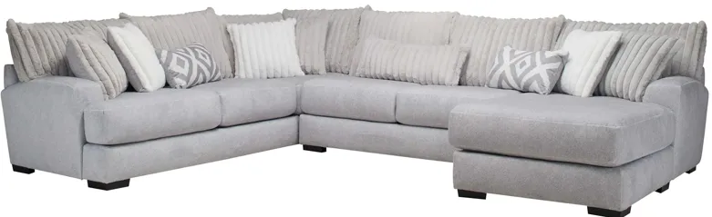 Mondo 3-pc. Sectional in Tweed Silver by Albany Furniture