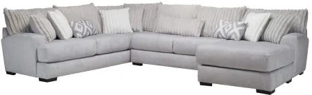 Mondo 3-pc. Sectional in Tweed Silver by Albany Furniture