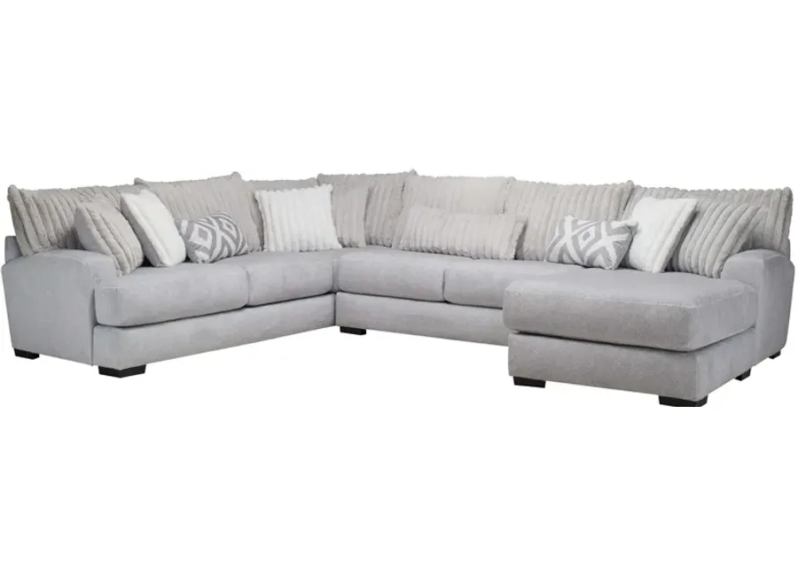 Mondo 3-pc. Sectional in Tweed Silver by Albany Furniture