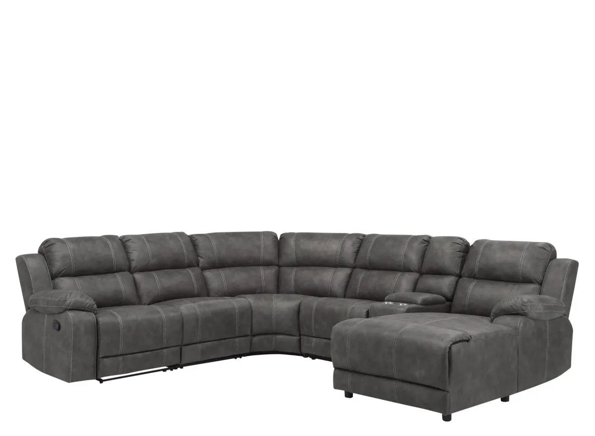 Kerridon Microfiber 6-pc. Reclining Sectional in Gray by Bellanest