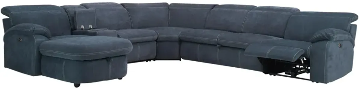 Enbright Microfiber 6-pc. Power-Reclining Sectional w/ Pop-Up Sleeper