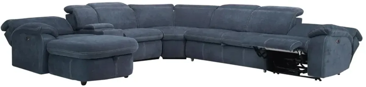 Enbright Microfiber 6-pc. Power-Reclining Sectional w/ Pop-Up Sleeper