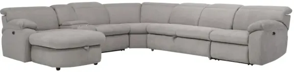 Enbright Microfiber 6-pc. Power-Reclining Sectional w/ Pop-Up Sleeper