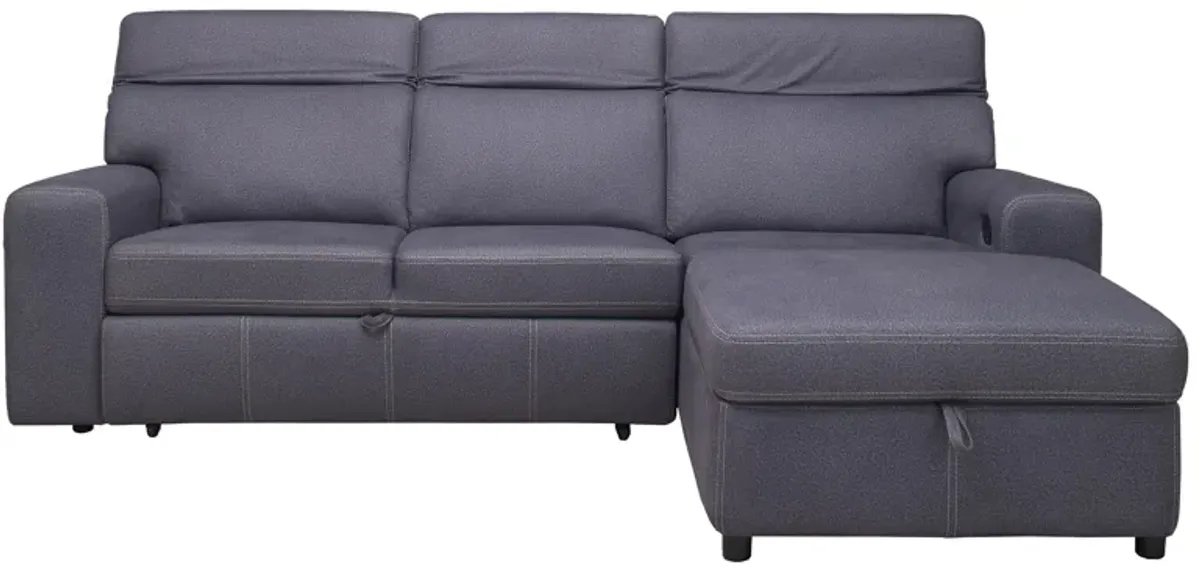 Aspen 2-pc. Right Arm Facing Sofa Chaise w/ Pop-Up Sleeper and Ratchet Headrest