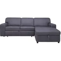 Aspen 2-pc. Right Arm Facing Sofa Chaise w/ Pop-Up Sleeper and Ratchet Headrest in Charcoal by Bellanest
