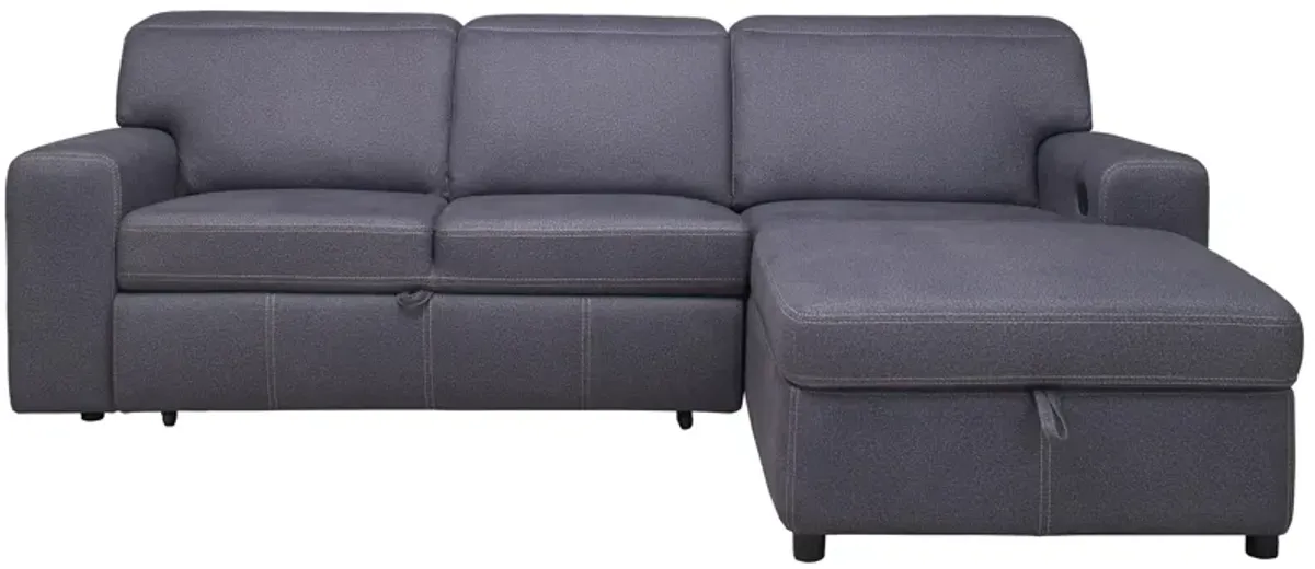 Aspen 2-pc. Right Arm Facing Sofa Chaise w/ Pop-Up Sleeper and Ratchet Headrest