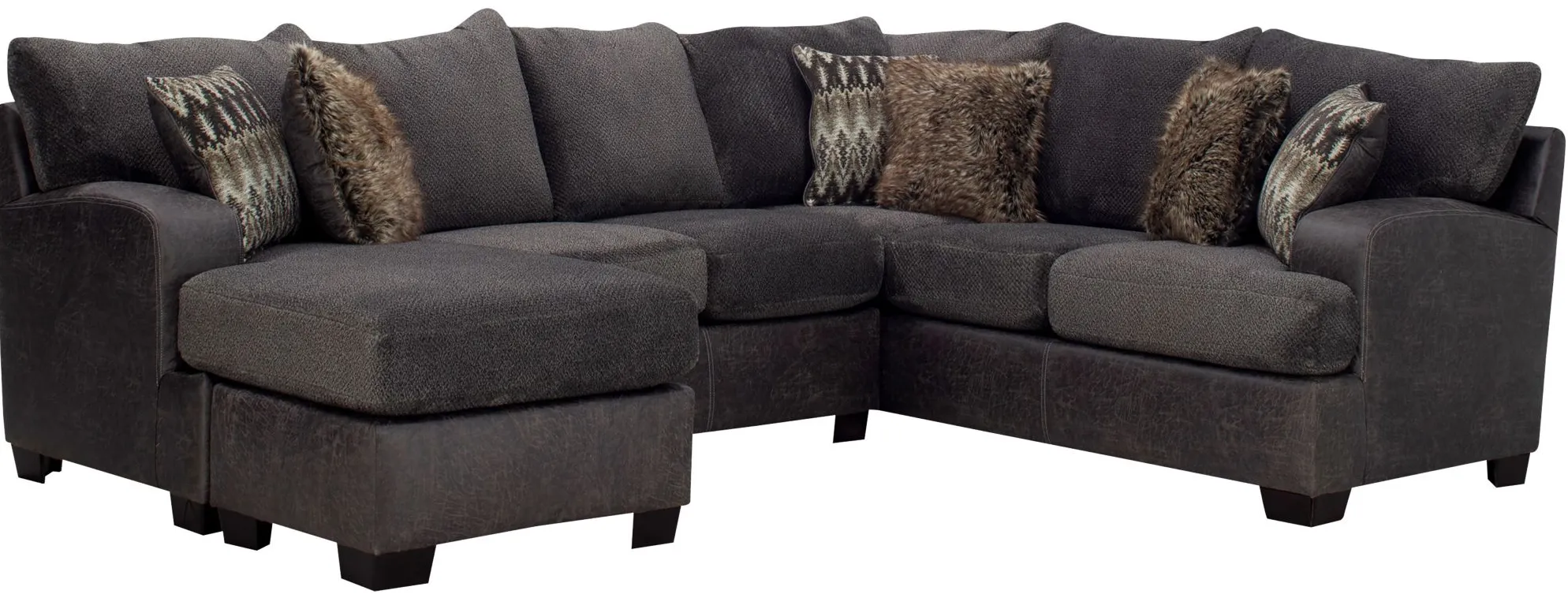 Bandero Chenille 2pc. Sectional Sofa in Gray by Alan White