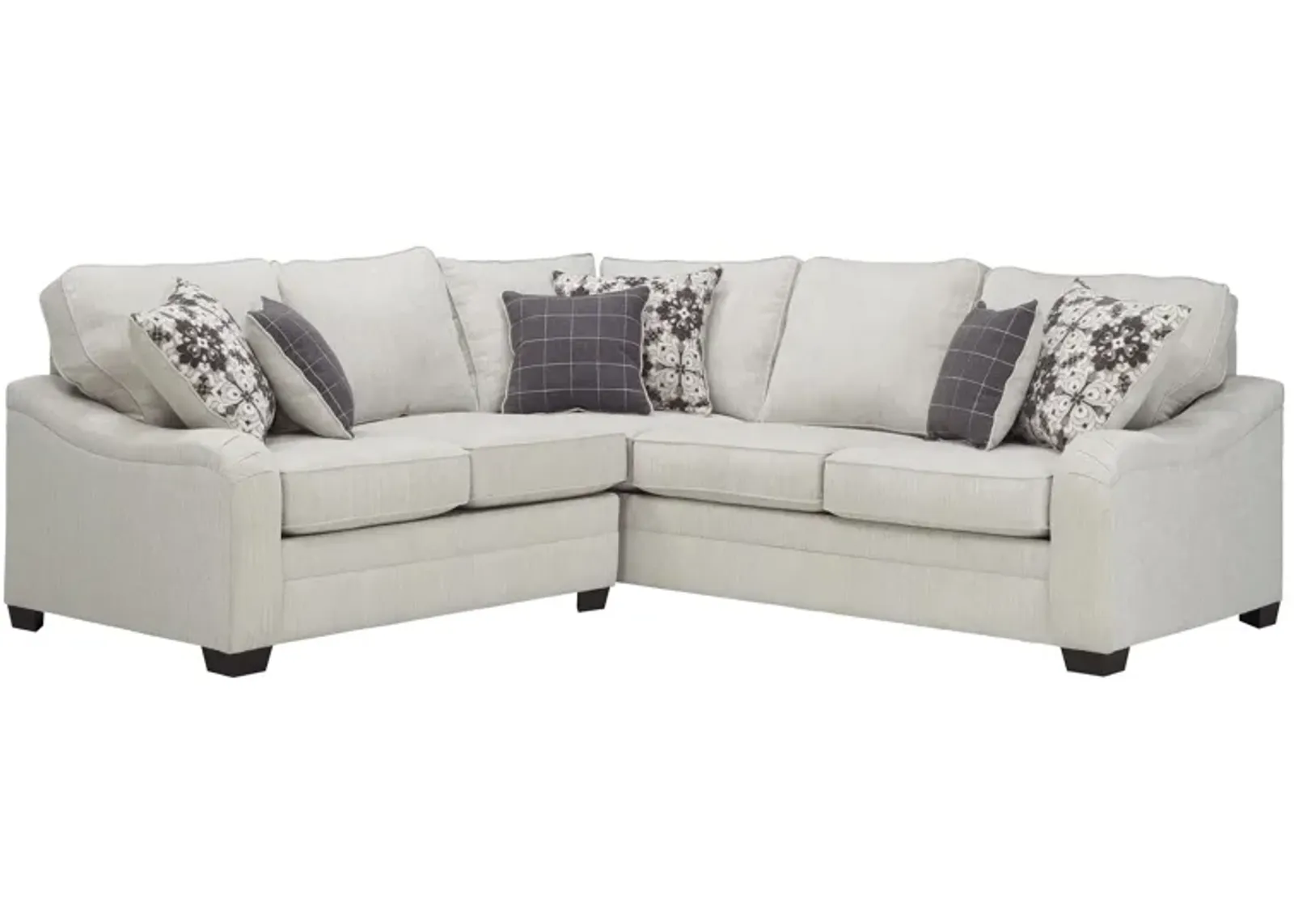 Caid 2-pc. Chenille Sectional Sofa in Beige by Flair