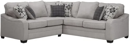 Caid 2-pc. Chenille Sectional in Gray by Flair