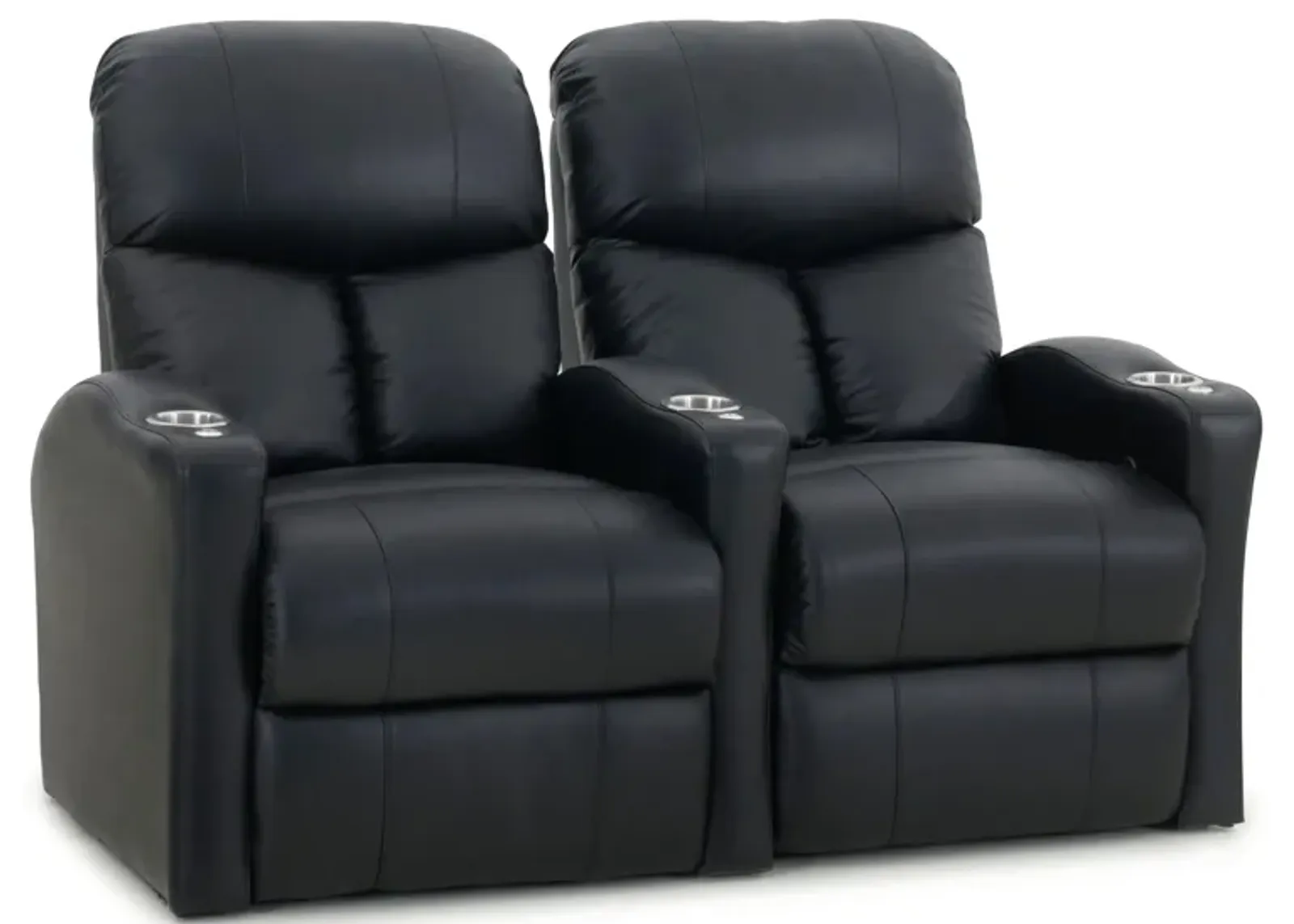 Midway 2-pc. Leather Power-Reclining Sectional Sofa in Black by Bellanest