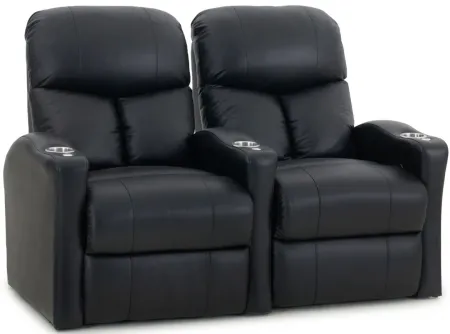 Midway 2-pc. Leather Power-Reclining Sectional Sofa in Black by Bellanest