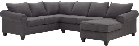 Piper 3-pc... Chenille Sectional Sofa in Bridget Graphite by Style Line